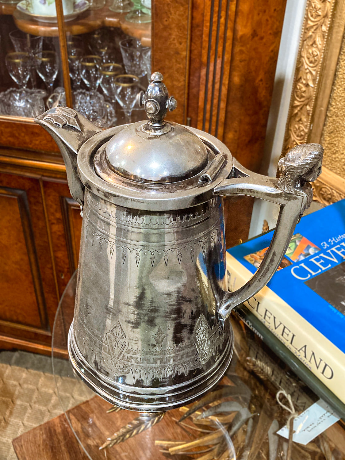 Beautiful Antique C1870 Silver Plated Cold Water Meriden Tankard Pitcher