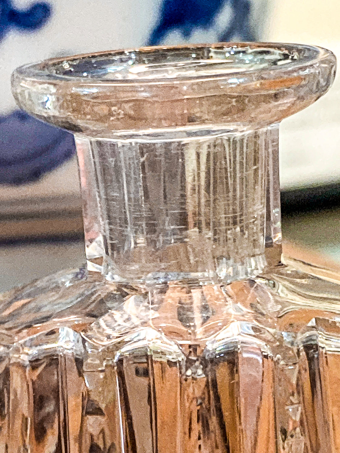 Antique Baccarat Hand Cut Crystal Sterling Silver Lid 1900 Perfume Scent Bottle