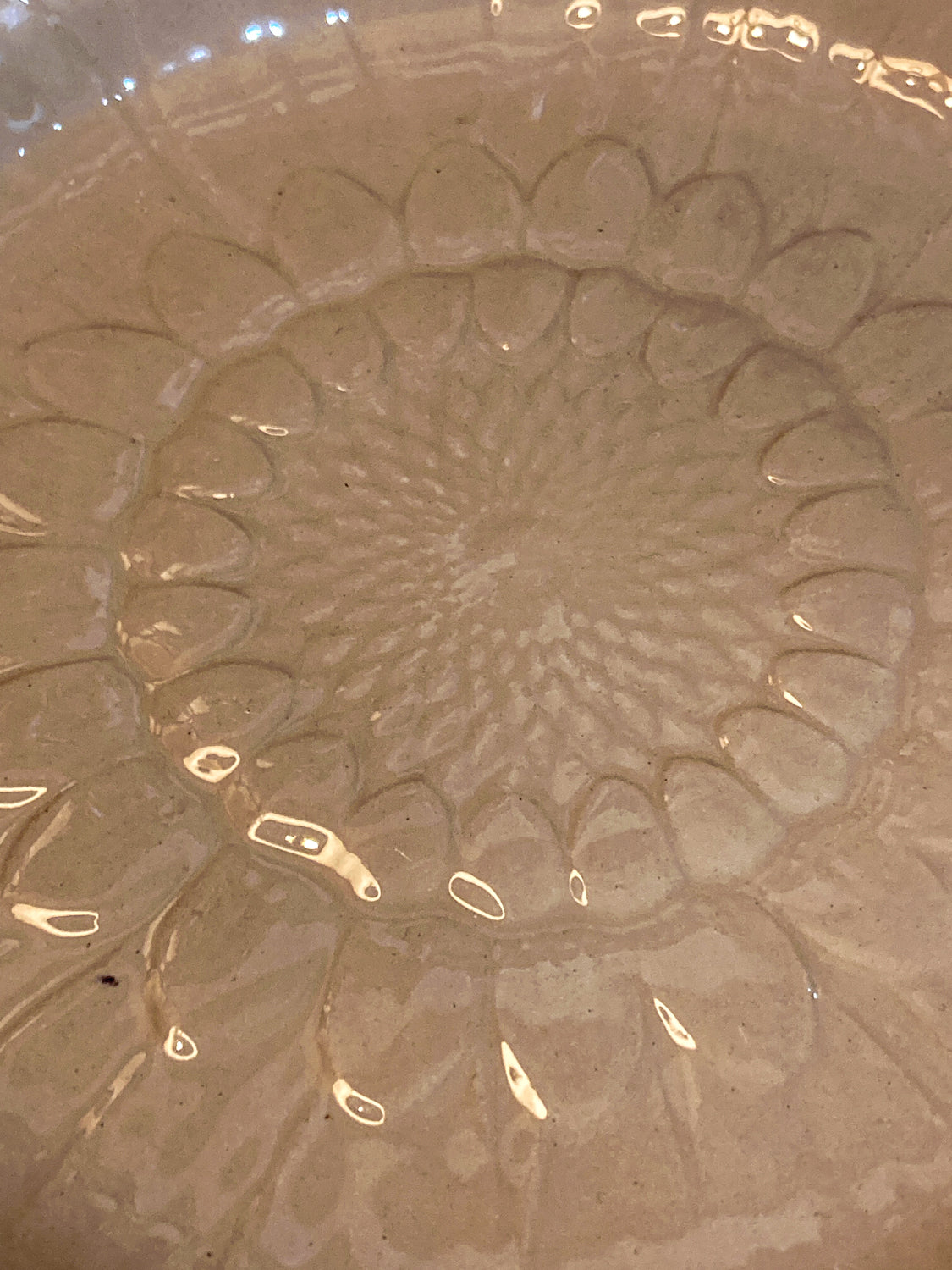 Antique 19th Century Wedgwood Caneware Beige Sunflower Plate