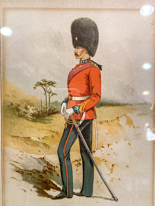 Antique J. S. Virtue "The 23rd-Royal Welsh Fusiliers" Framed Military Lithograph