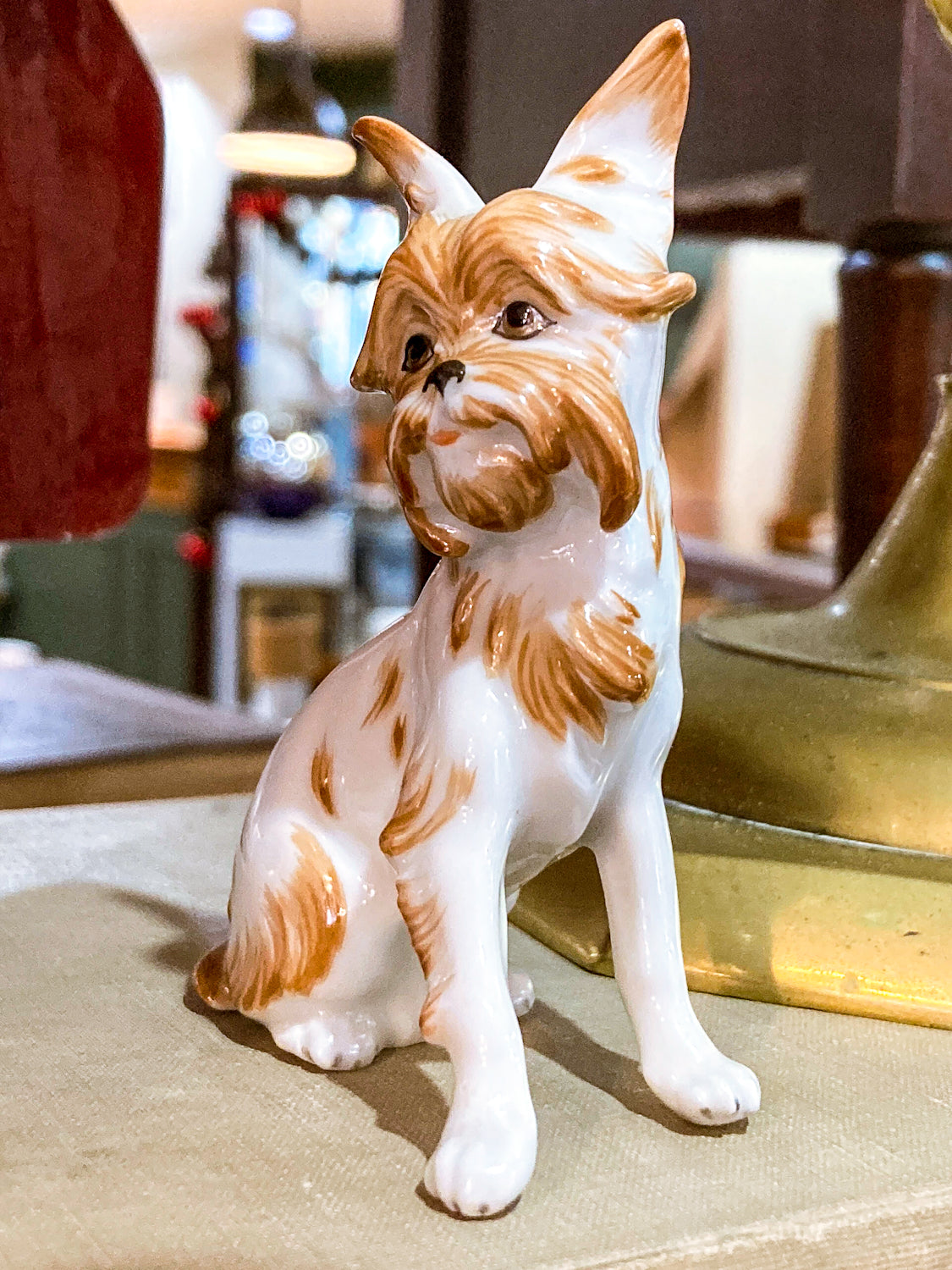Antique Austrian Vienna Augarten Wein Royal Griffon Porcelain Dog Figurine
