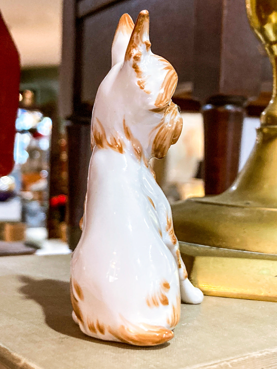 Antique Austrian Vienna Augarten Wein Royal Griffon Porcelain Dog Figurine