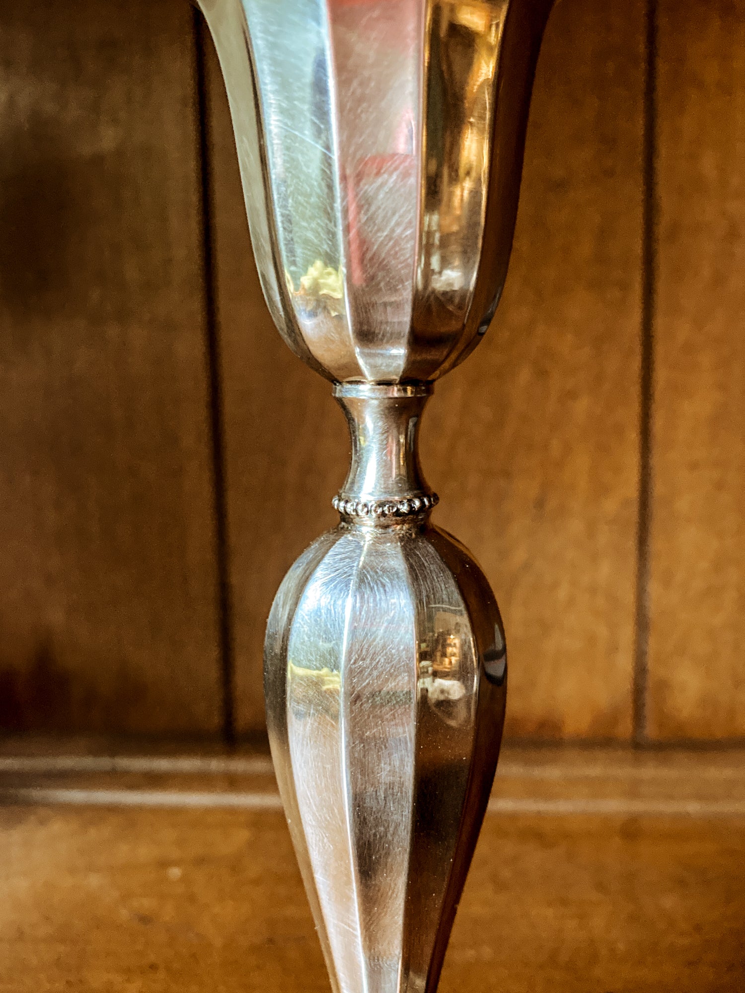 Elegant Vintage 1956 Finnish Sterling Silver Monogramed Candlestick
