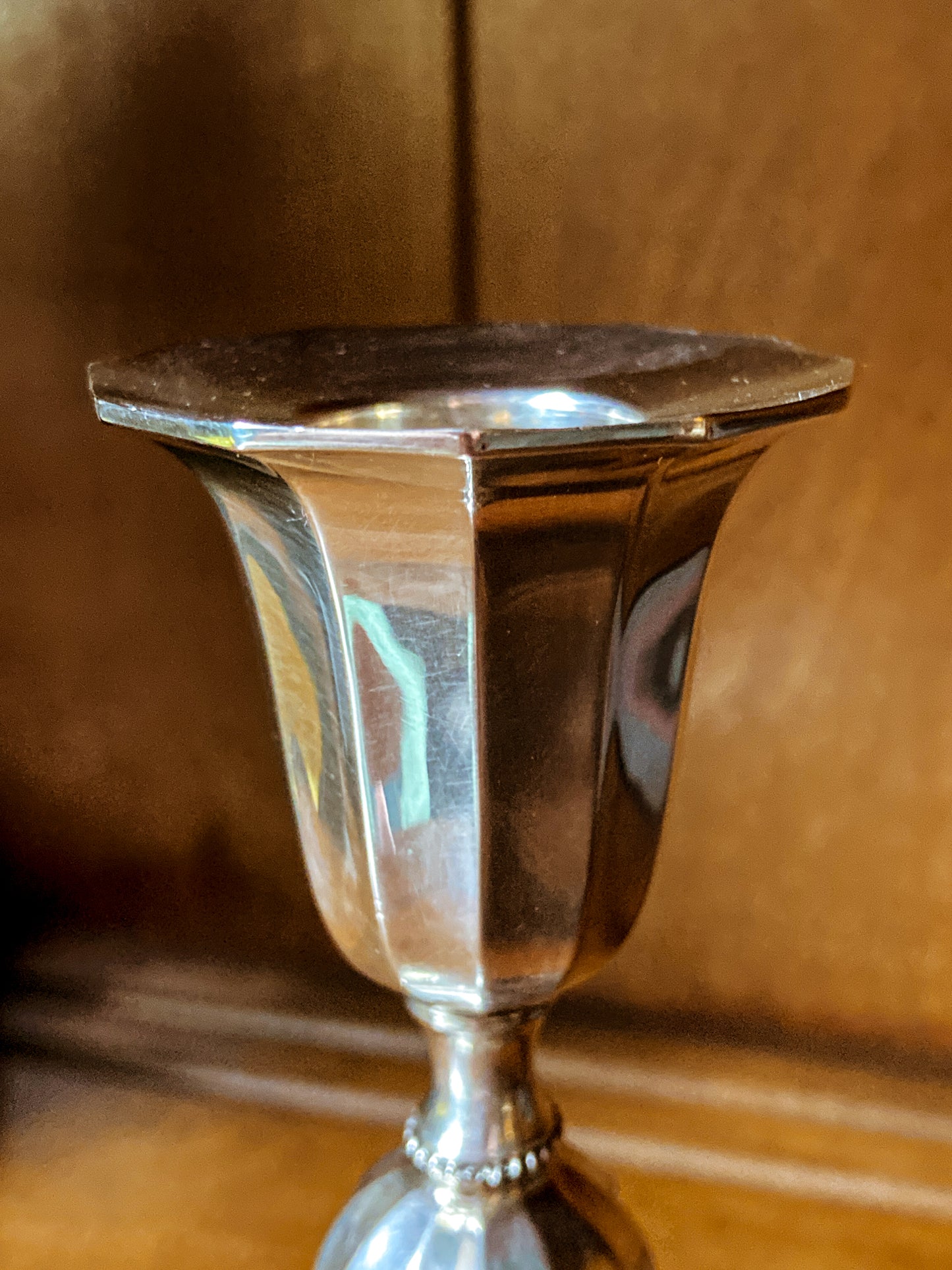Elegant Vintage 1956 Finnish Sterling Silver Monogramed Candlestick