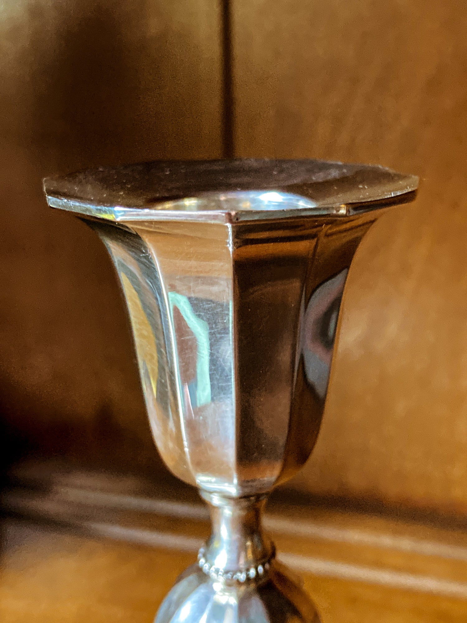 Elegant Vintage 1956 Finnish Sterling Silver Monogramed Candlestick