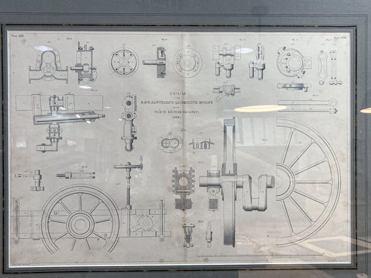 Four Antique Joseph Wilson Lowry Robert Morrison Locomotive Framed Engravings