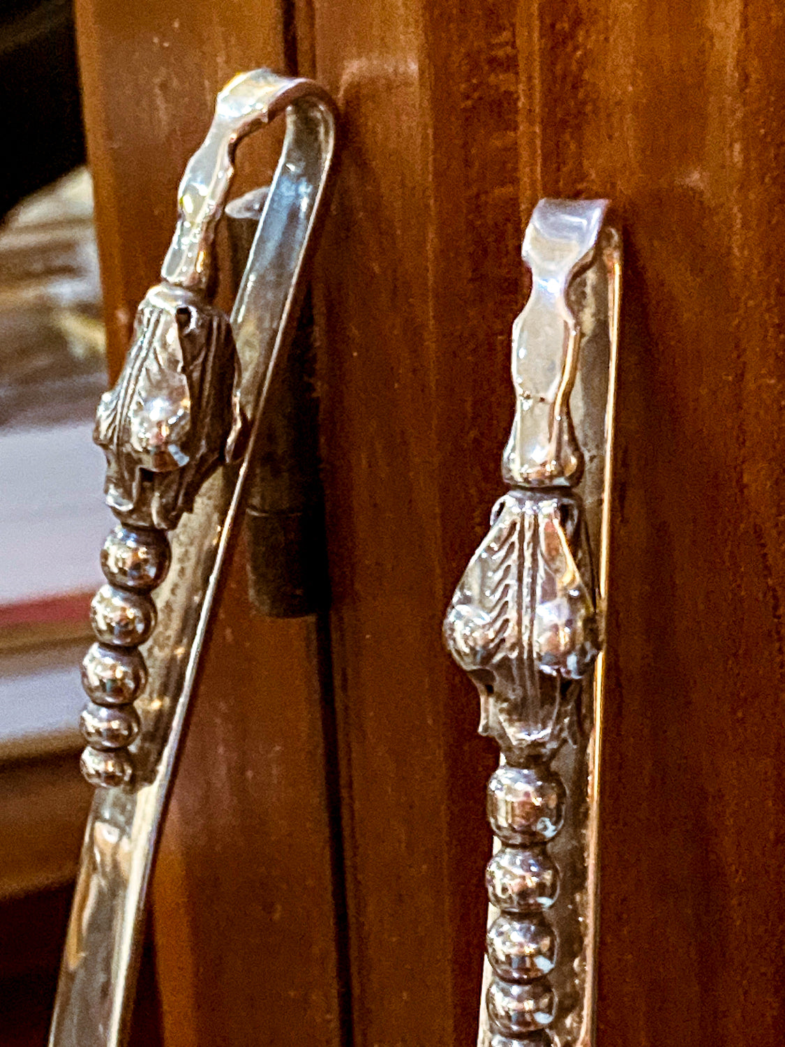 Pair Vintage MCM F. Ramirez Sterling Silver Blossom Handle Salad Fork Spoon Set