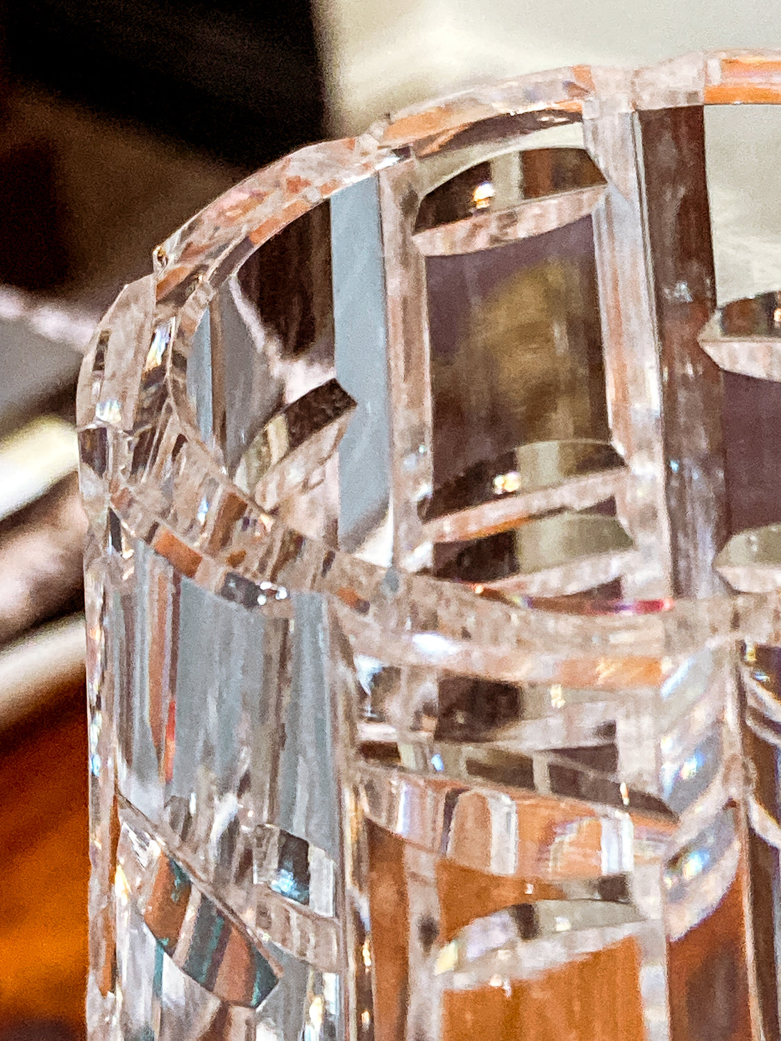 Stunning Vintage Clear Crystal Cut Teardrop Fluted Waterford Vase