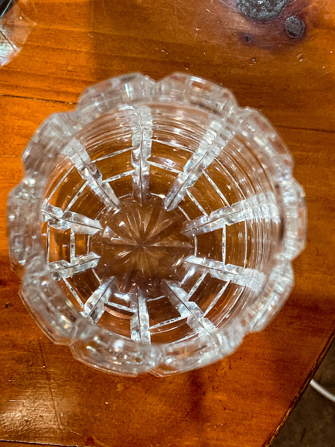 Stunning Vintage Clear Crystal Cut Teardrop Fluted Waterford Vase