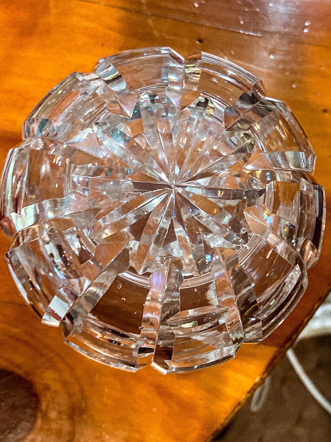 Stunning Vintage Clear Crystal Cut Teardrop Fluted Waterford Vase