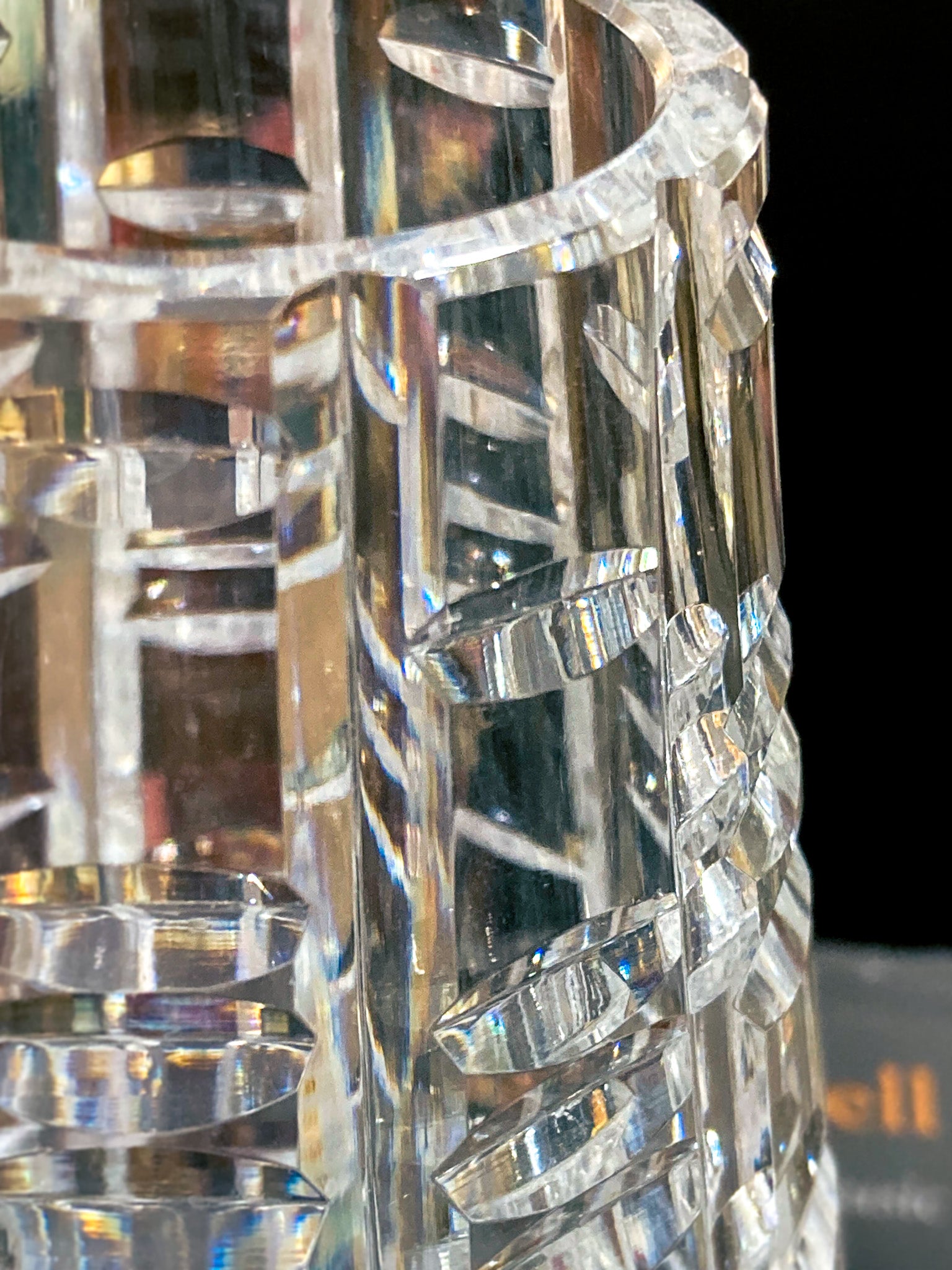 Stunning Vintage Clear Crystal Cut Teardrop Fluted Waterford Vase