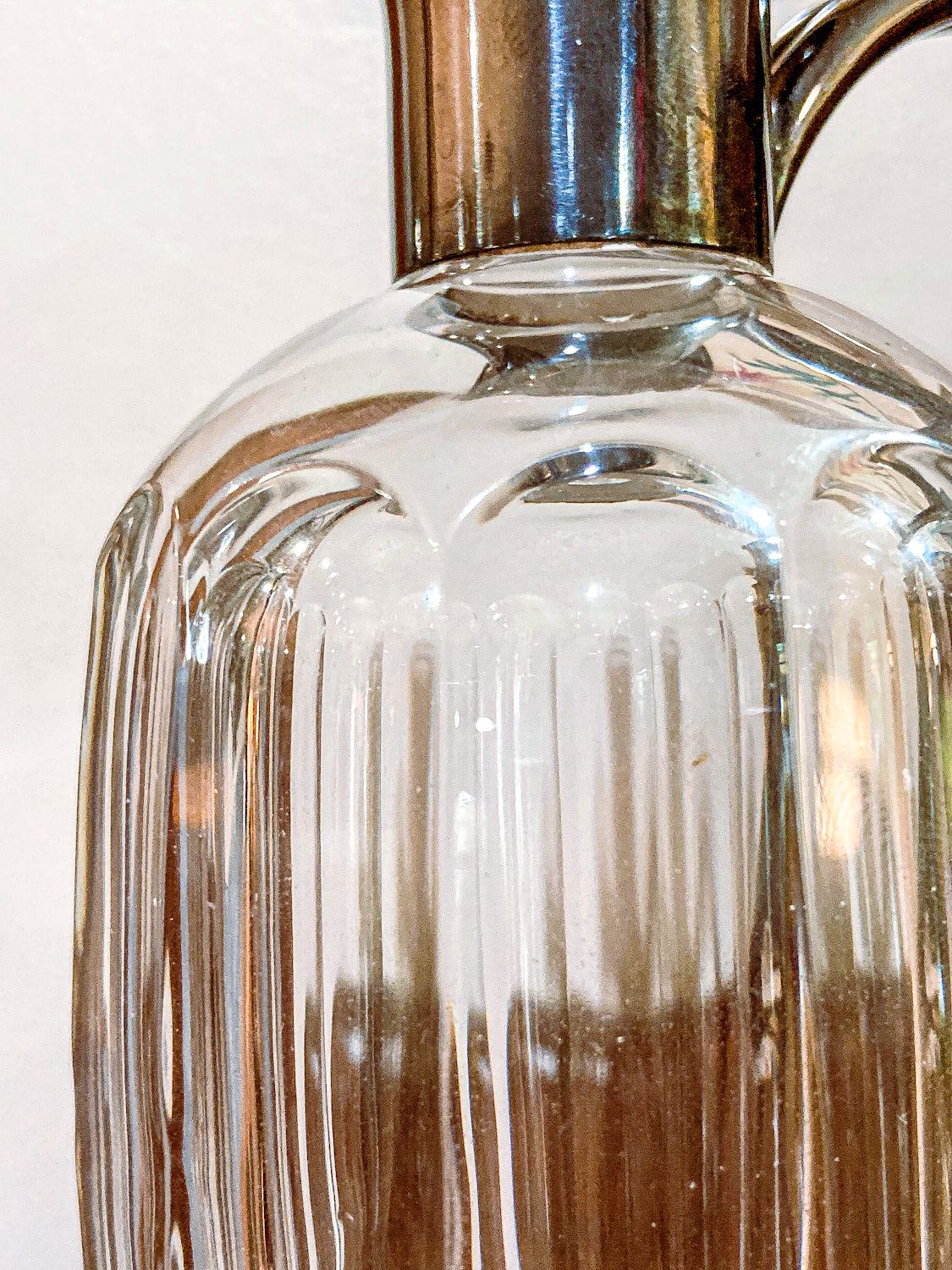 Vintage Cut Crystal 800 Silver German Cruet Bottle with Handle