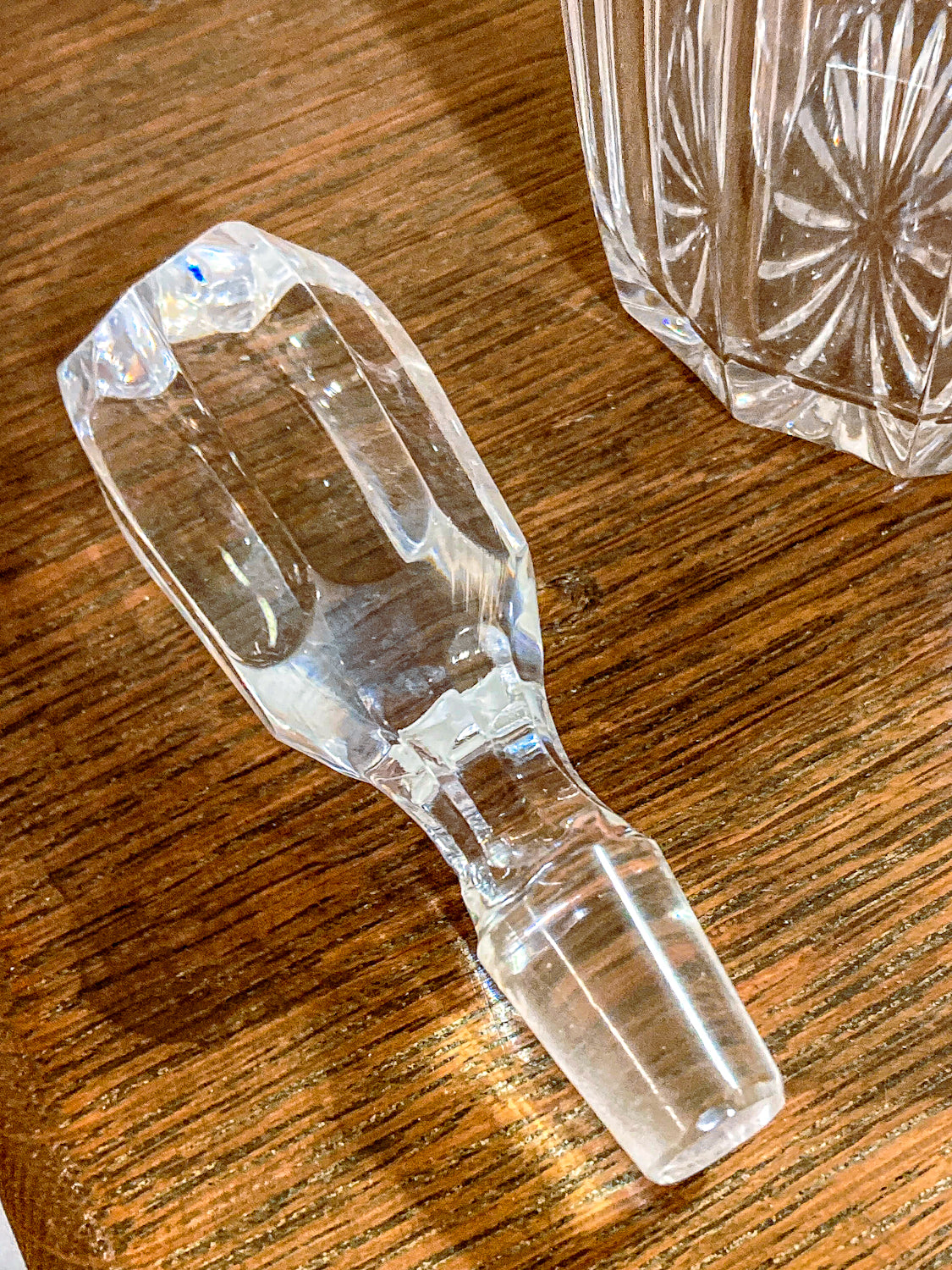 Vintage Cut Crystal 800 Silver German Cruet Bottle with Handle