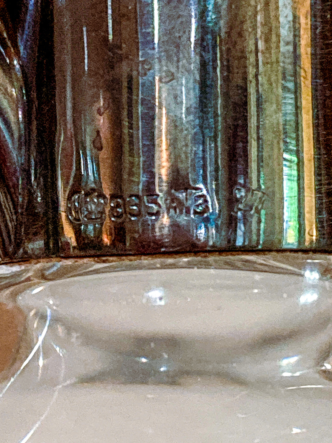 Vintage Cut Crystal 800 Silver German Cruet Bottle with Handle
