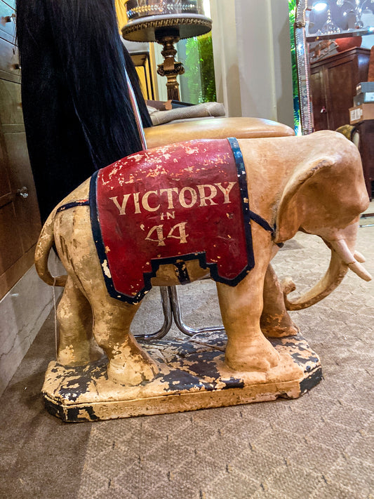 Vintage 1944 Republican Political Presidential Race Plaster Elephant Statue