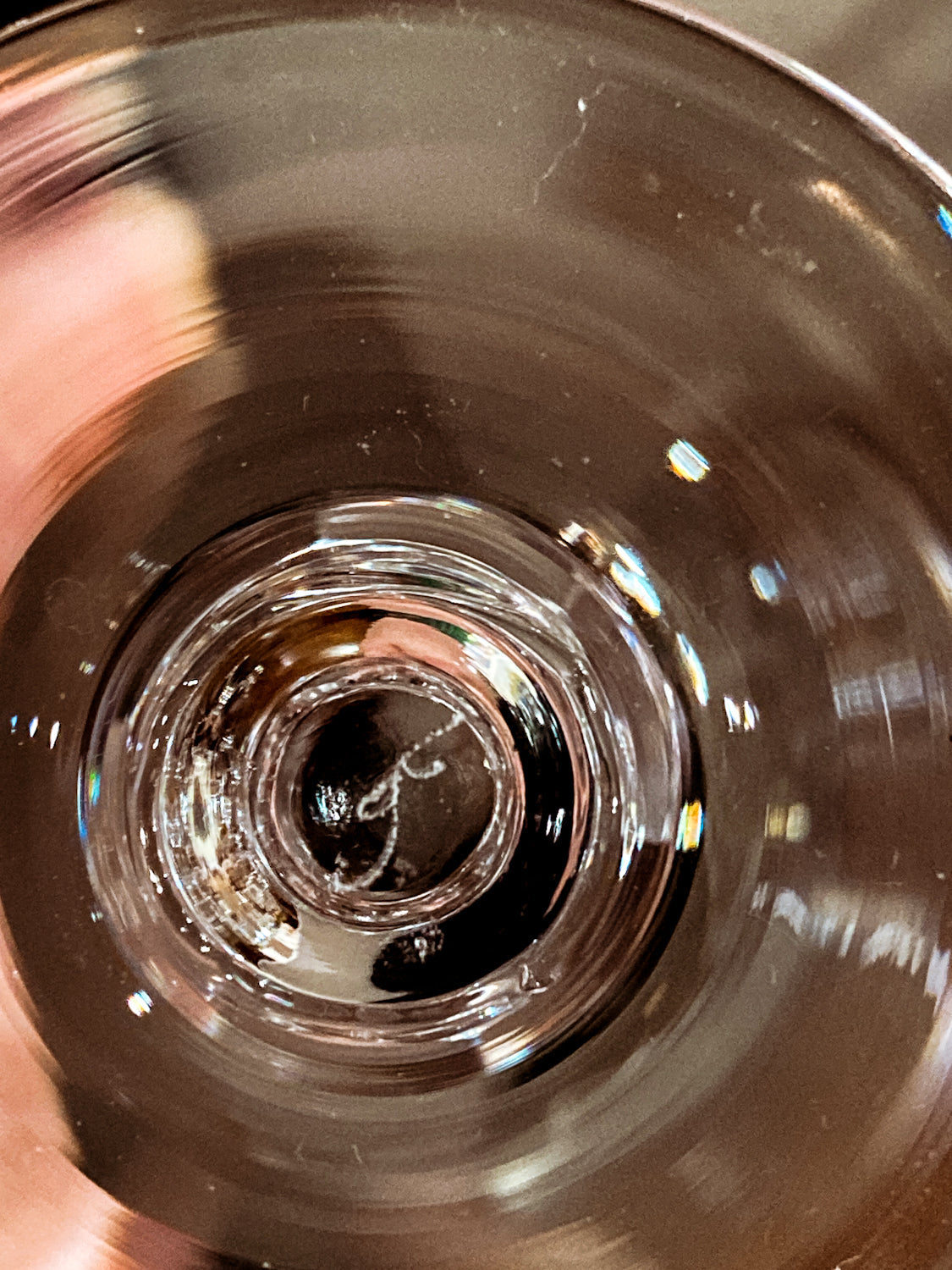 Vintage 1950s Set of Eight Paneled Stem Clear Glass Sherry Glasses