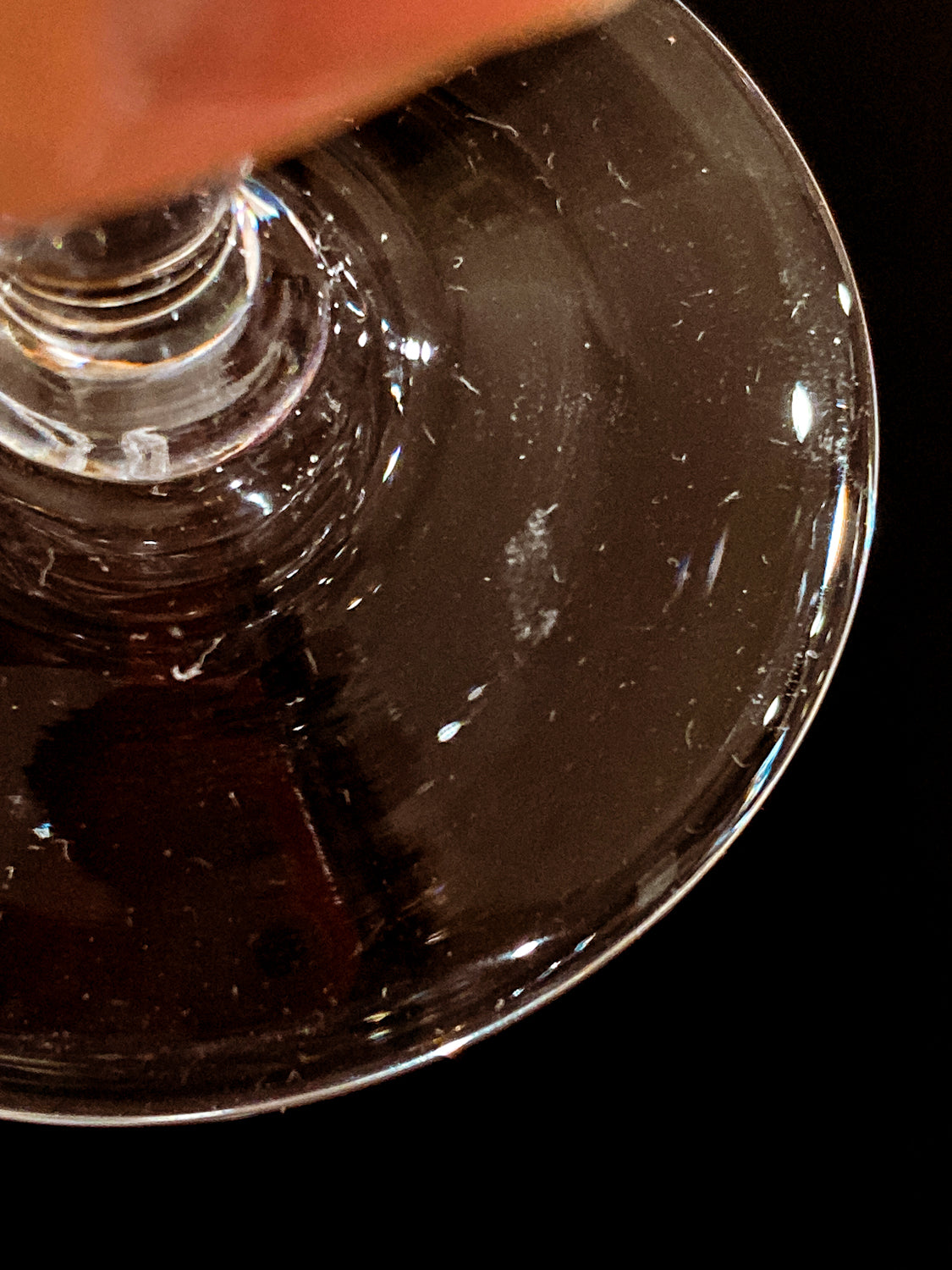 Vintage 1950s Set of Eight Paneled Stem Clear Glass Sherry Glasses