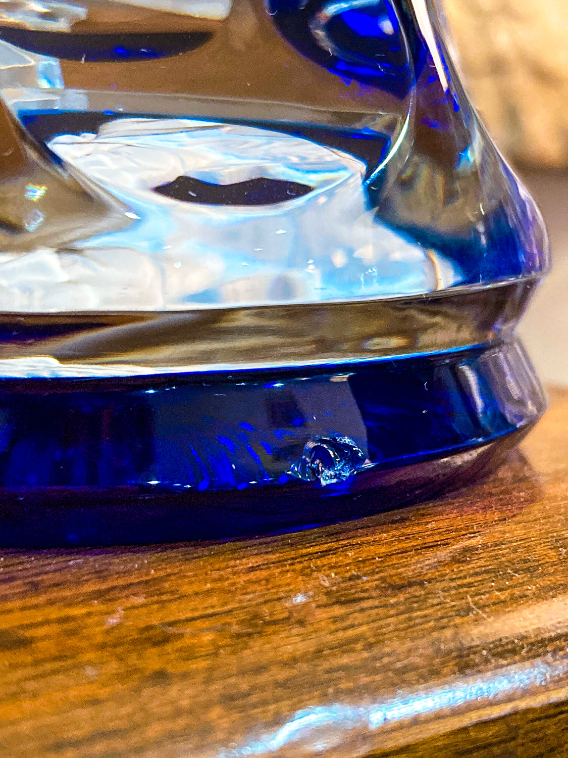 Vintage 1974 Thomas Jefferson Baccarat Franklin Mint Cobalt Glass Paperweight