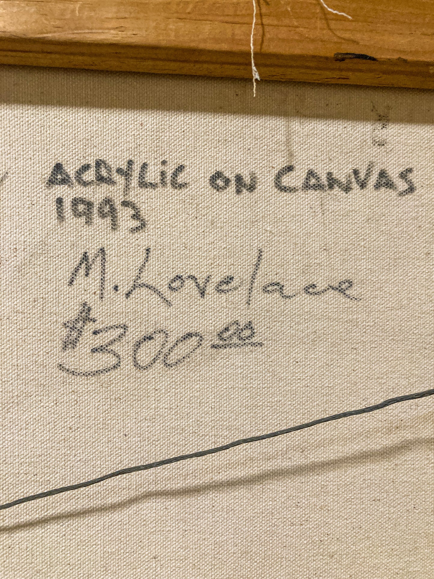 1993 Michelangelo Lovelace Portrait Sarah Vaughan Canvas Acrylic Painting