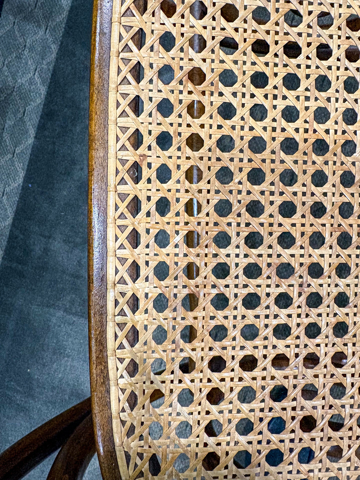 Vintage Bentwood Cane Back Seat Thonet Style Rocking Chair