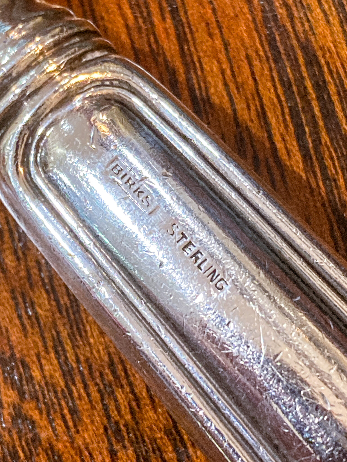 Vintage Birks Saxon Sterling Silver Handle Engraved Filigree Cake Server