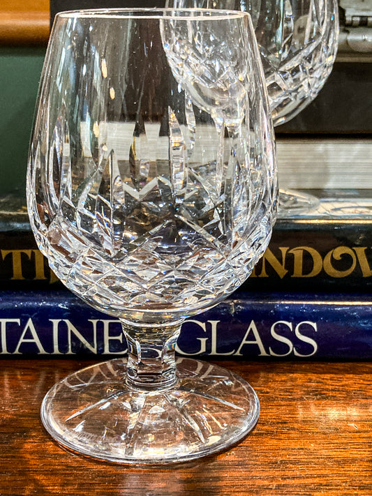 Set of Four Vintage Waterford Clear Crystal Lismore Brandy Snifter Glasses