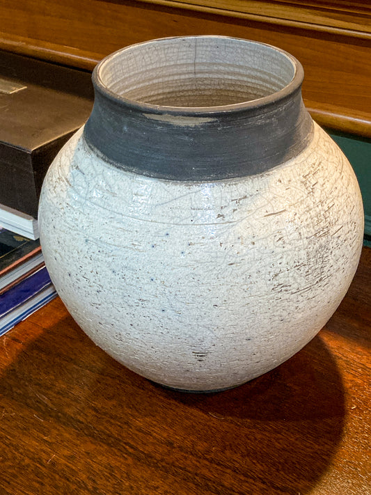 Vintage Key West White Head Street Pottery White Grey Ceramic Vase