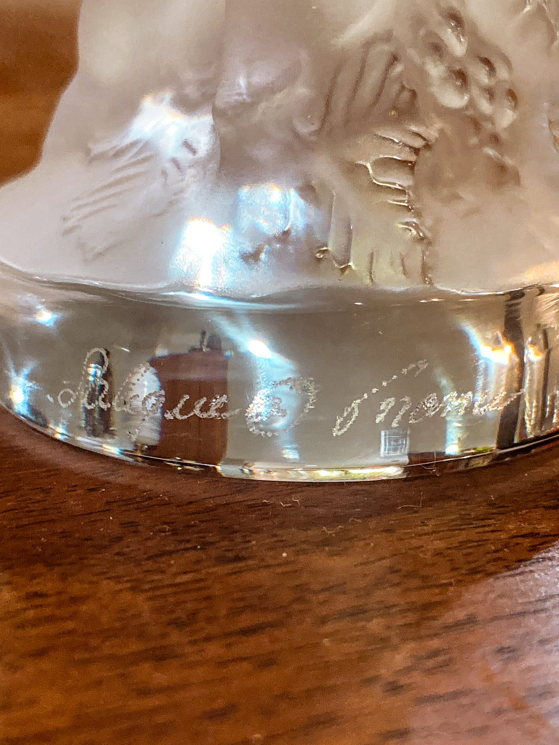 Vintage Lalique Le Faune Satyr Nymph Mythological Frosted Crystal Figurine