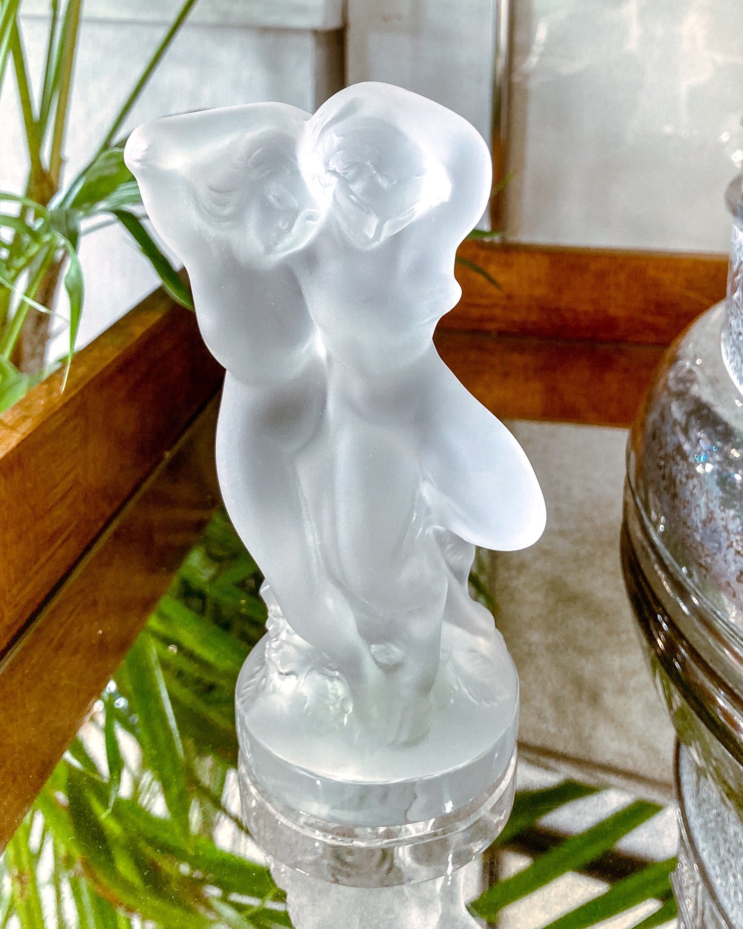 Vintage Lalique Le Faune Satyr Nymph Mythological Frosted Crystal Figurine