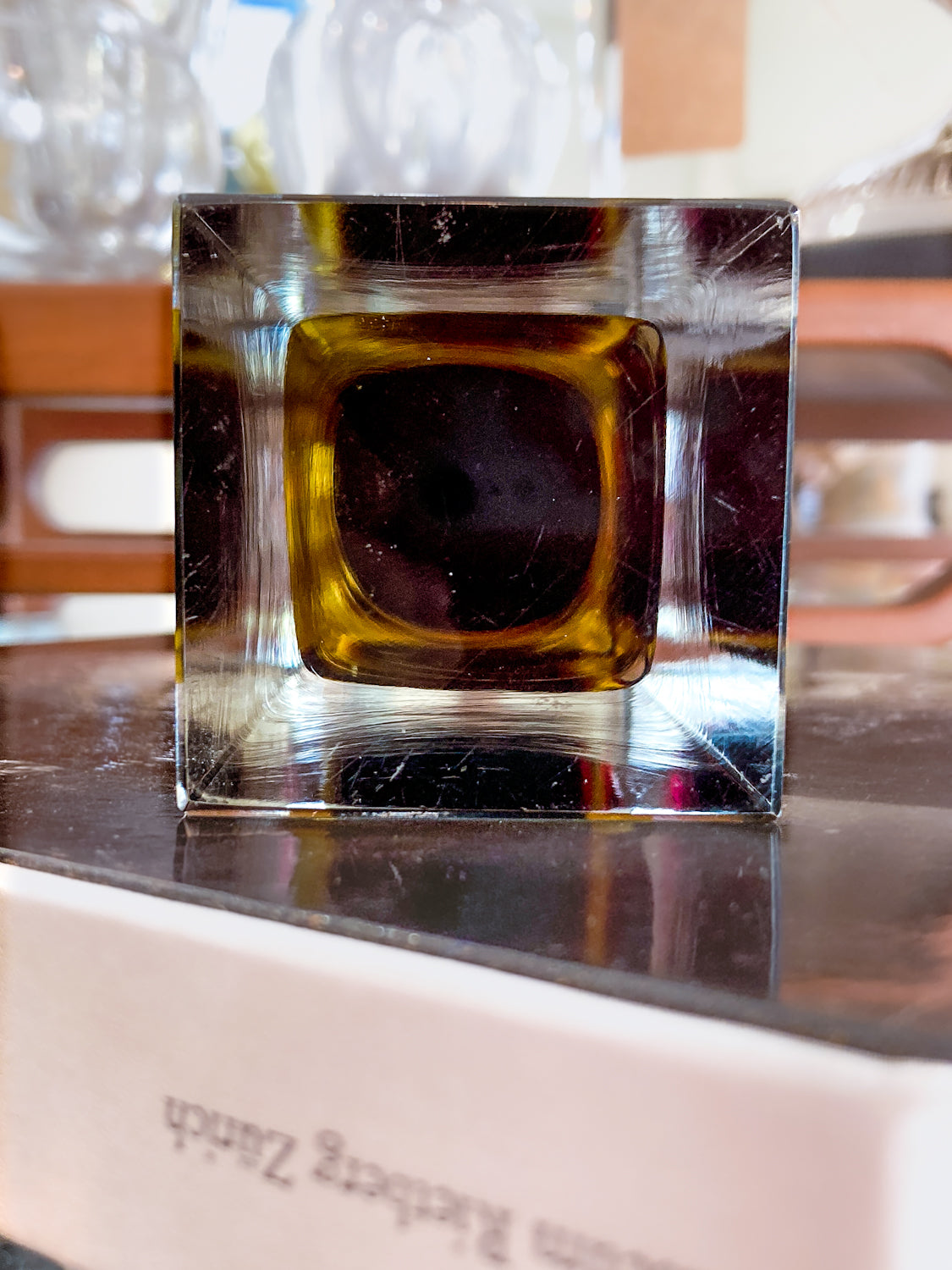 Murano Sommerso V. Nason Italian Rectangular Wine Red Glass Bud Vase