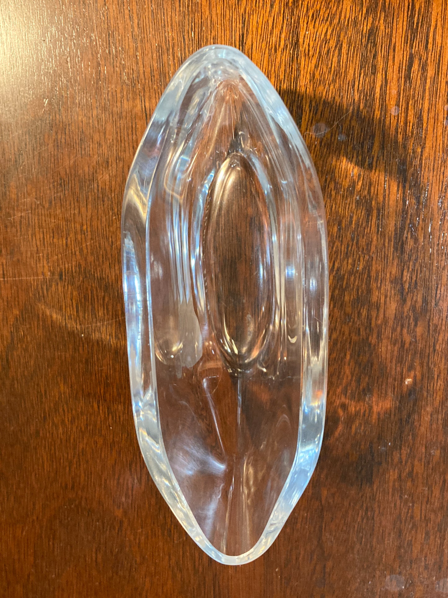 Vintage Orrefors Etched Clear Crystal Moon Starburst Edvin Ohrstrom Vase