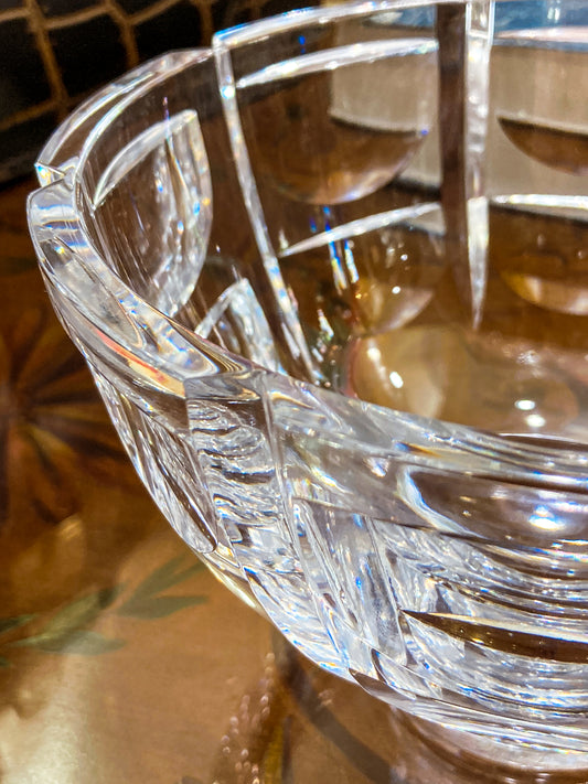 Vintage Orrefors Sweden Thousand Windows Clear Crystal 8 Inch Serving Bowl