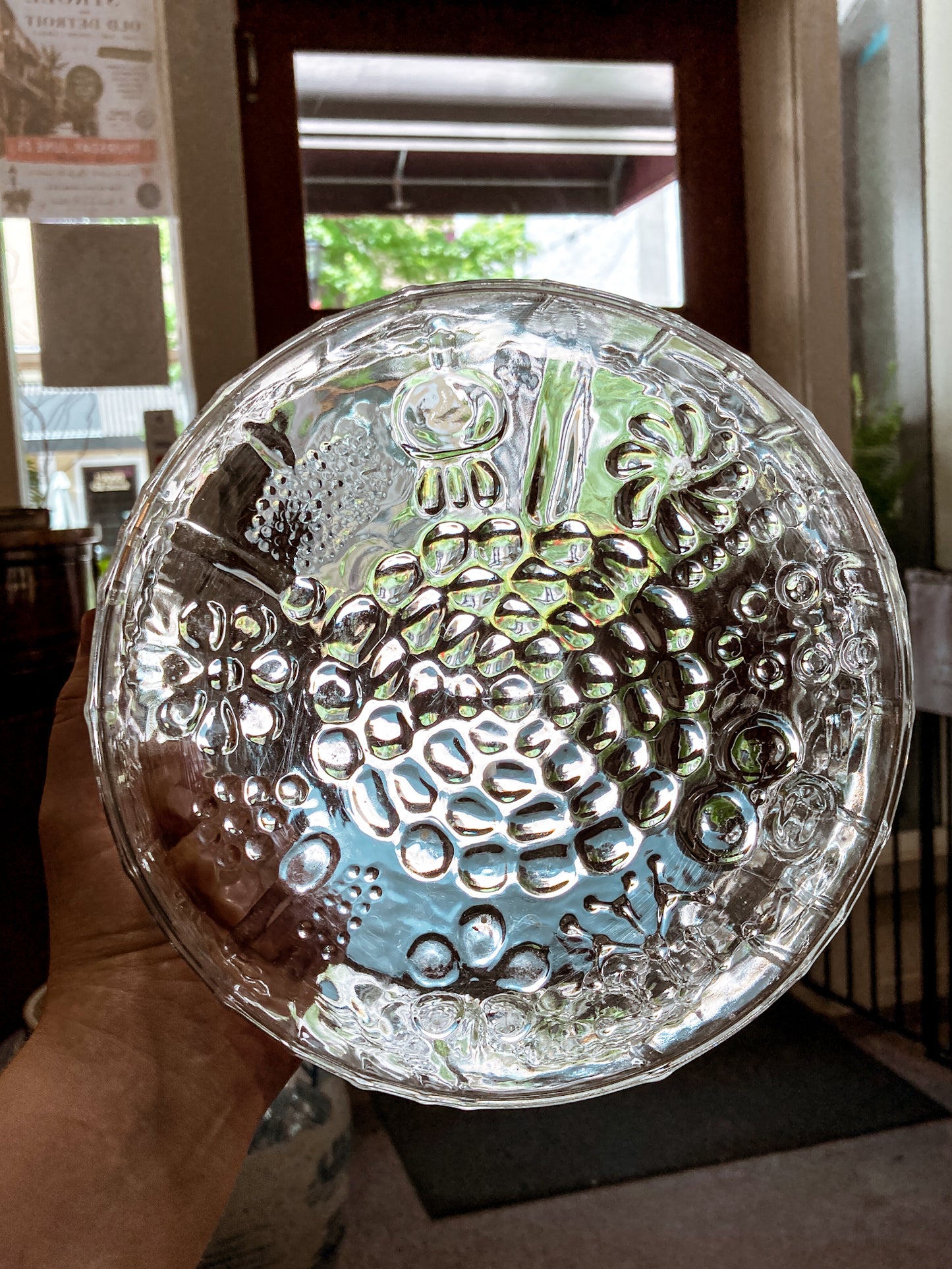 Vintage Stylized Botanical Pattern Oiva Toikka For Iittala Finland Glass Bowl