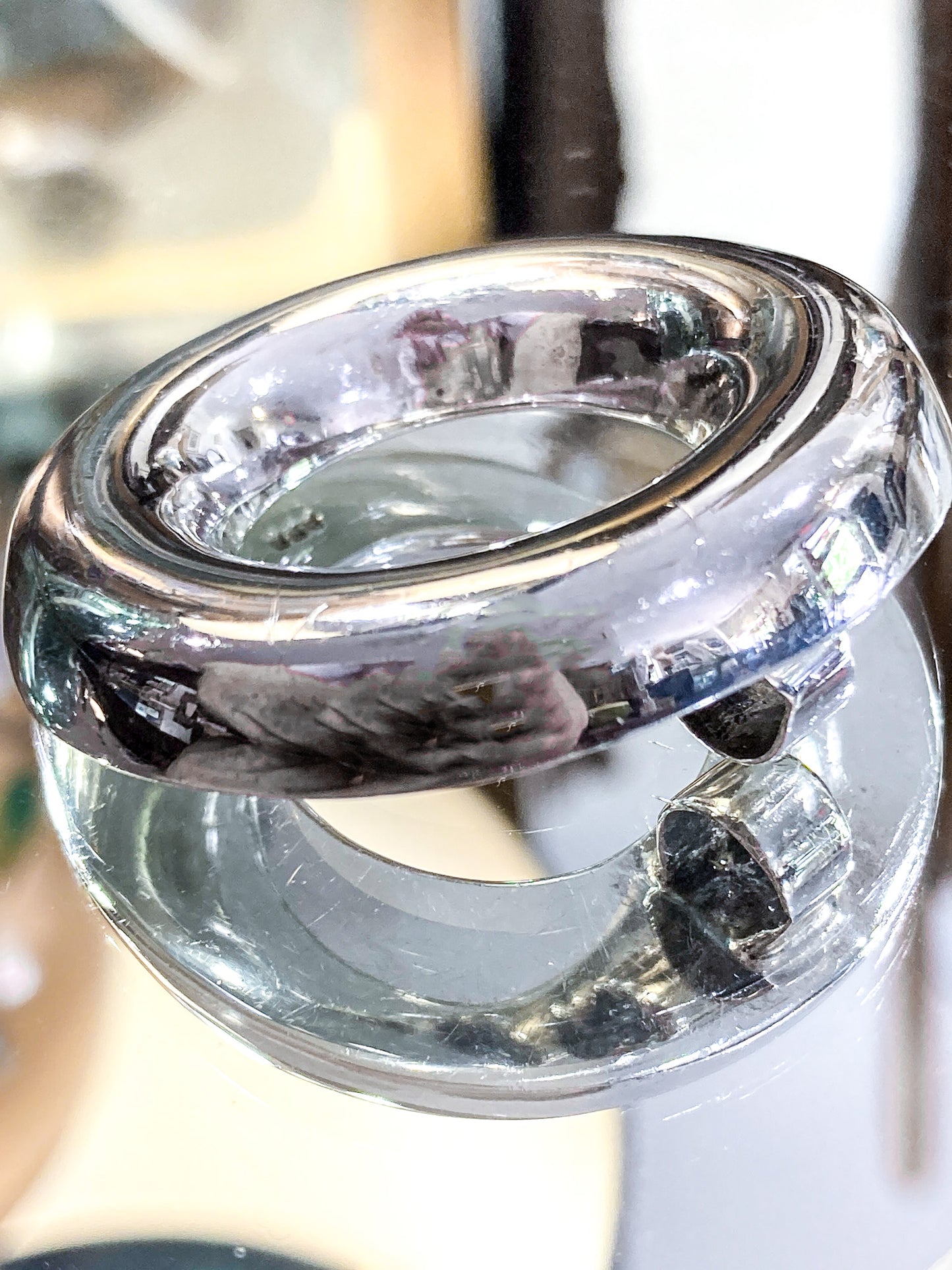 Vintage Polished Sterling Silver Minimalist Domed Circular Pendant