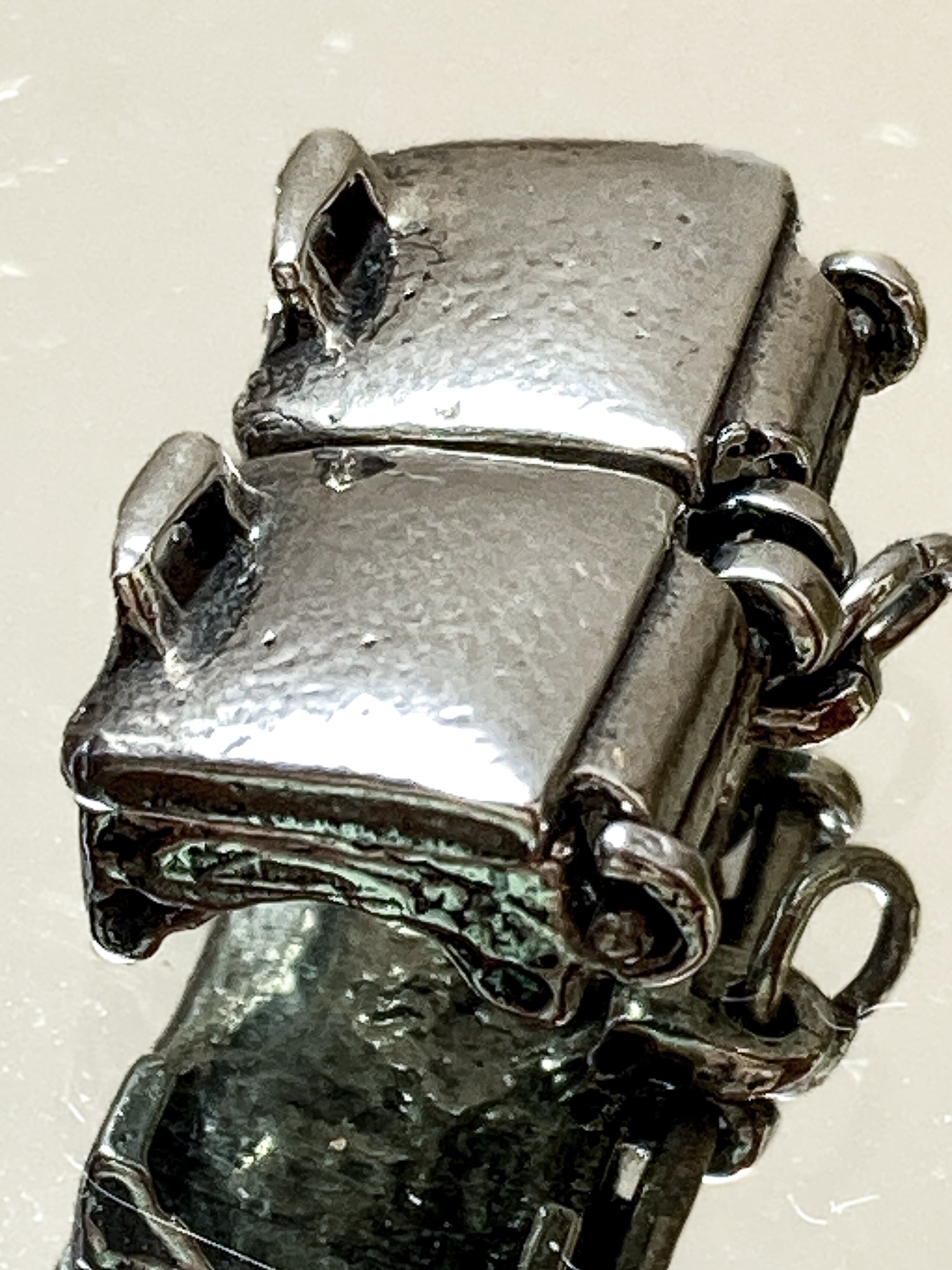 Vintage Sterling Silver Miniature Double Waffle Iron Griddle Charm Jewelry white mirrored background
