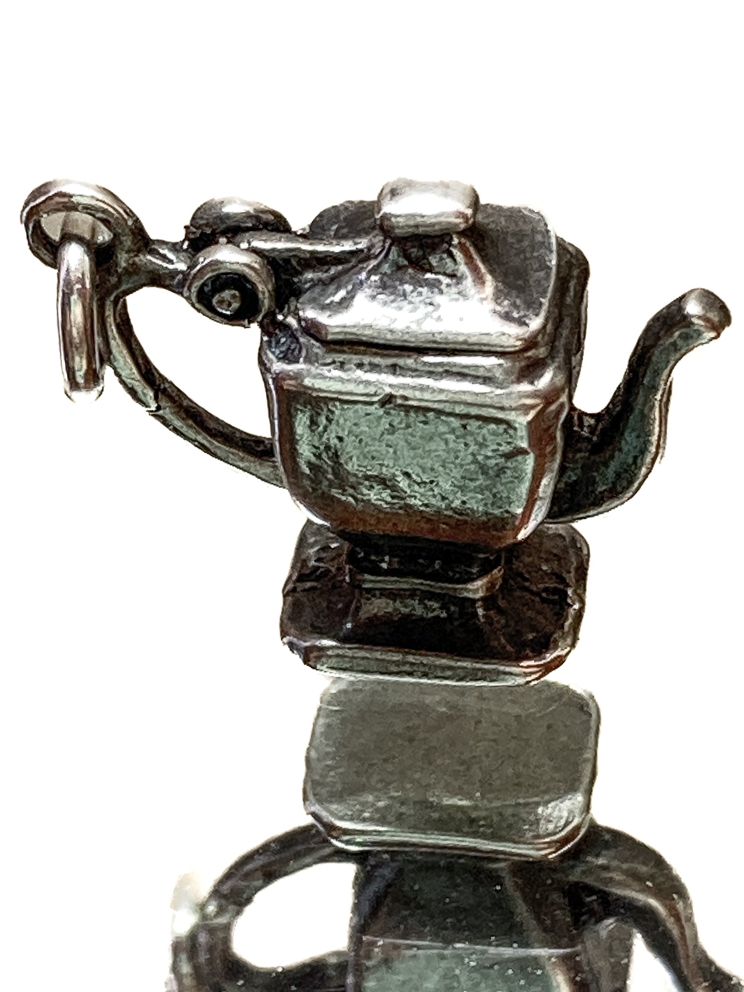 Vintage Sterling Silver Miniature Lidded Teapot Kettle Charm Jewelry