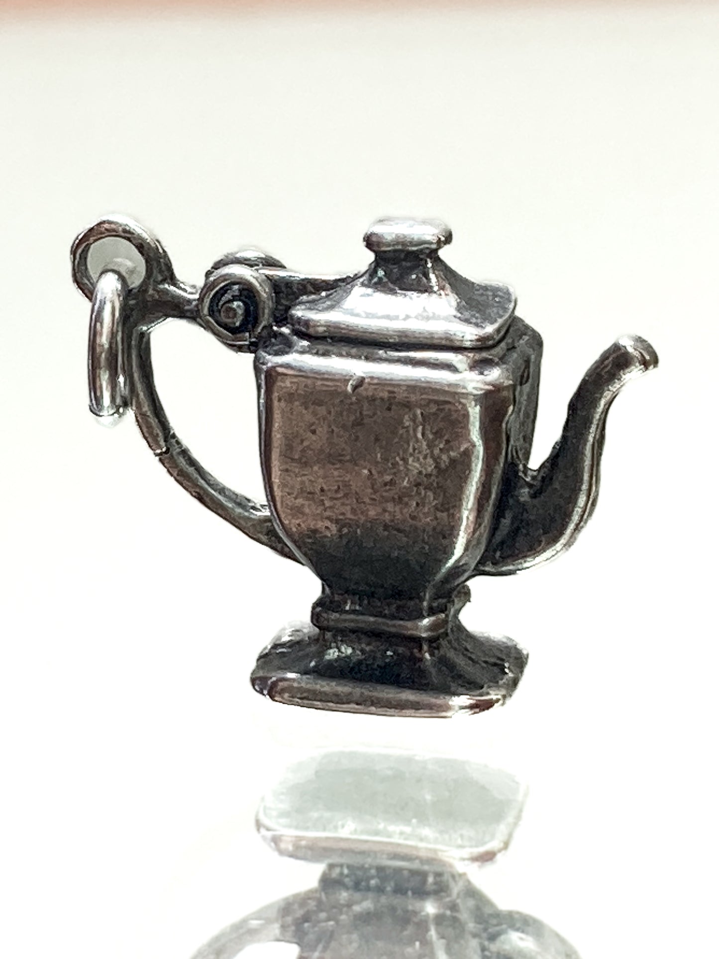 Vintage Sterling Silver Miniature Lidded Teapot Kettle Charm Jewelry