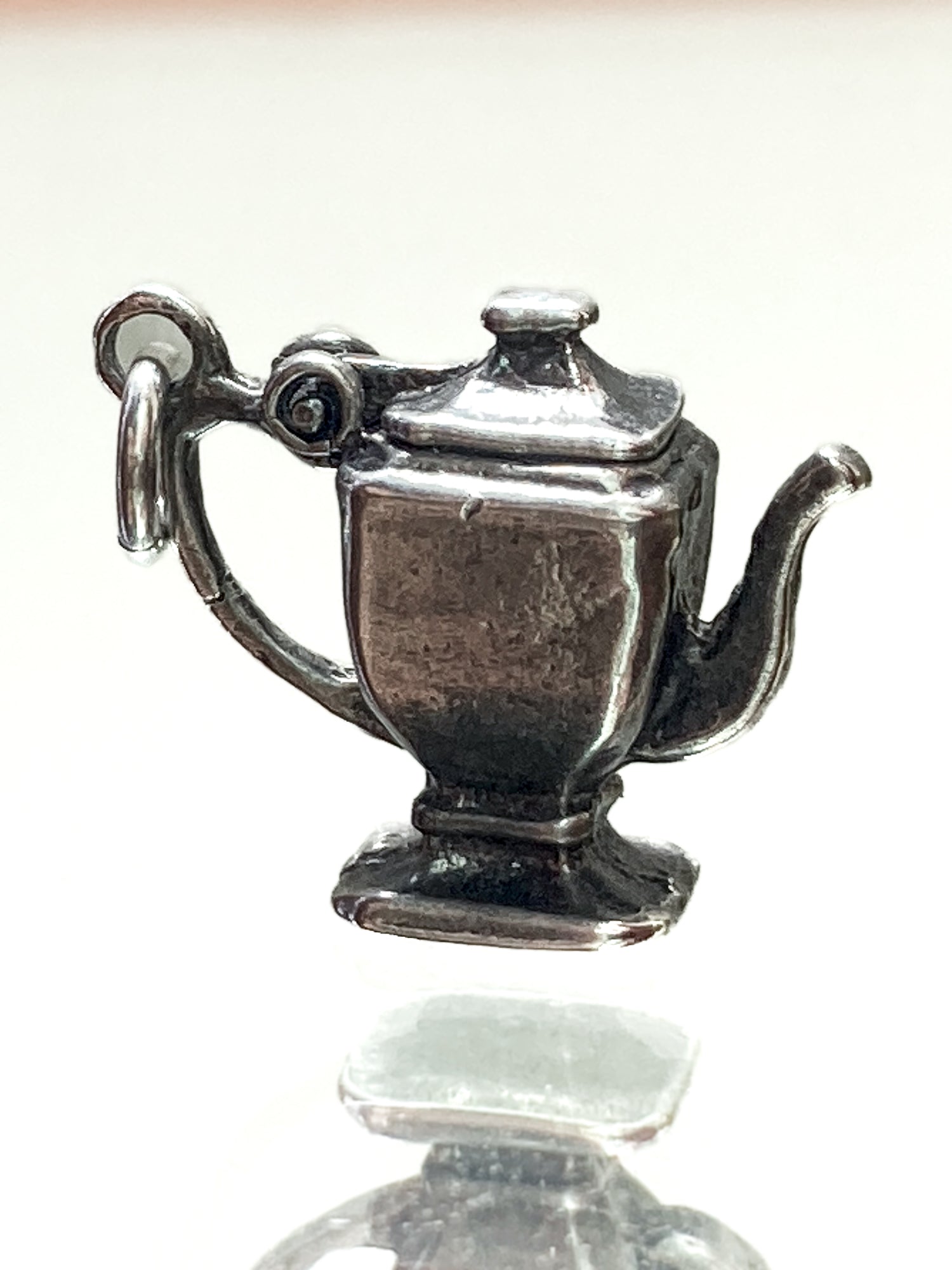Vintage Sterling Silver Miniature Lidded Teapot Kettle Charm Jewelry
