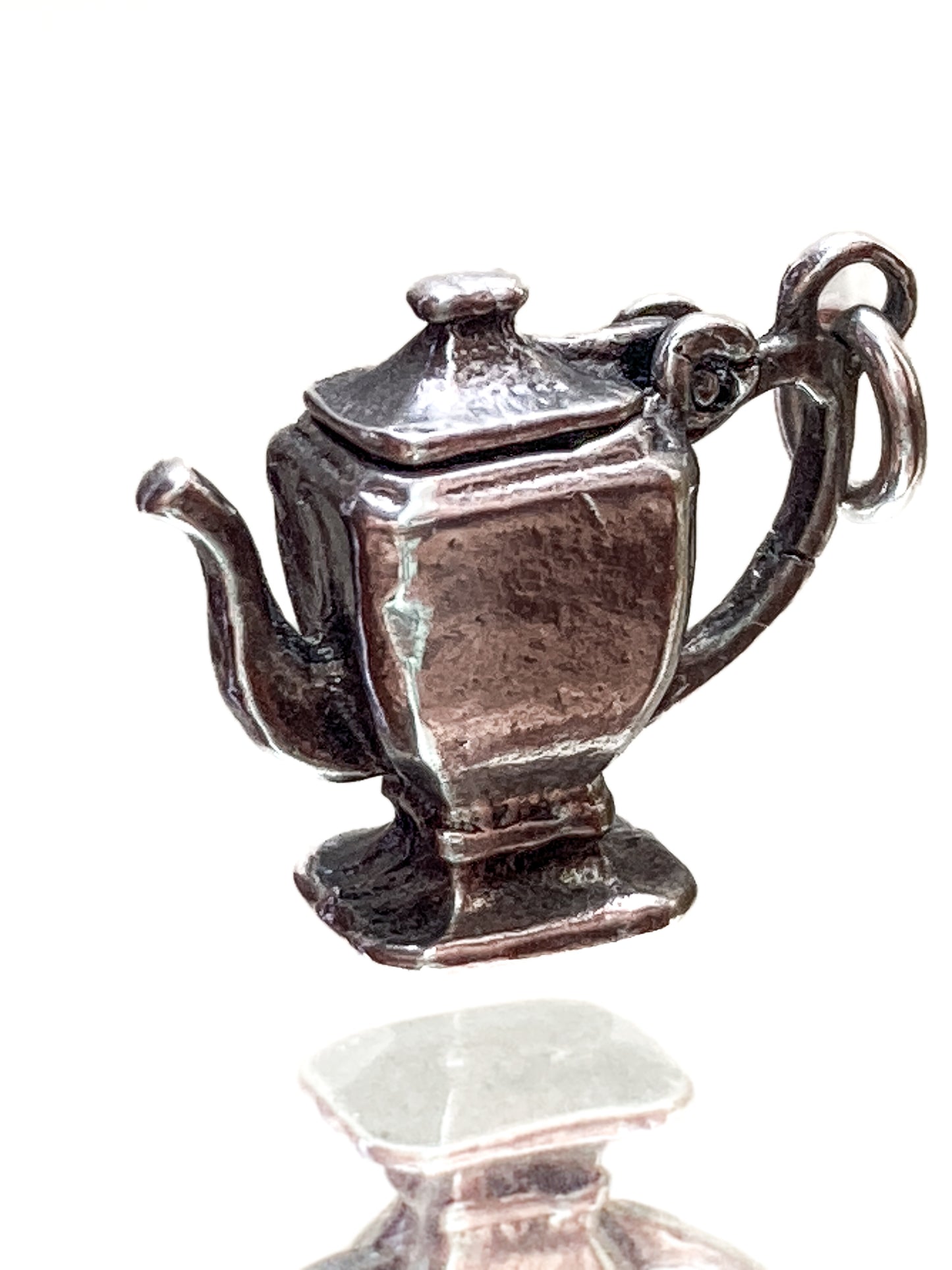 Vintage Sterling Silver Miniature Lidded Teapot Kettle Charm Jewelry