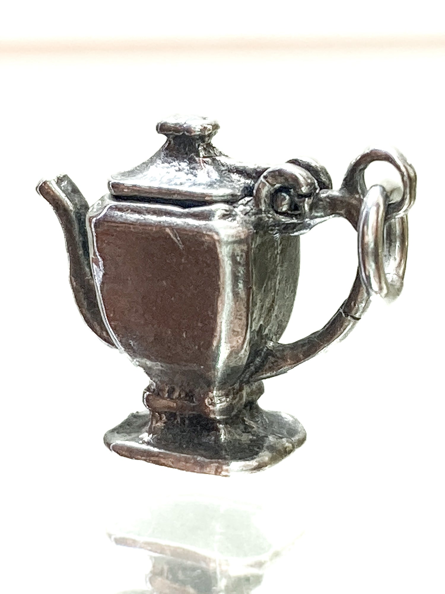 Vintage Sterling Silver Miniature Lidded Teapot Kettle Charm Jewelry