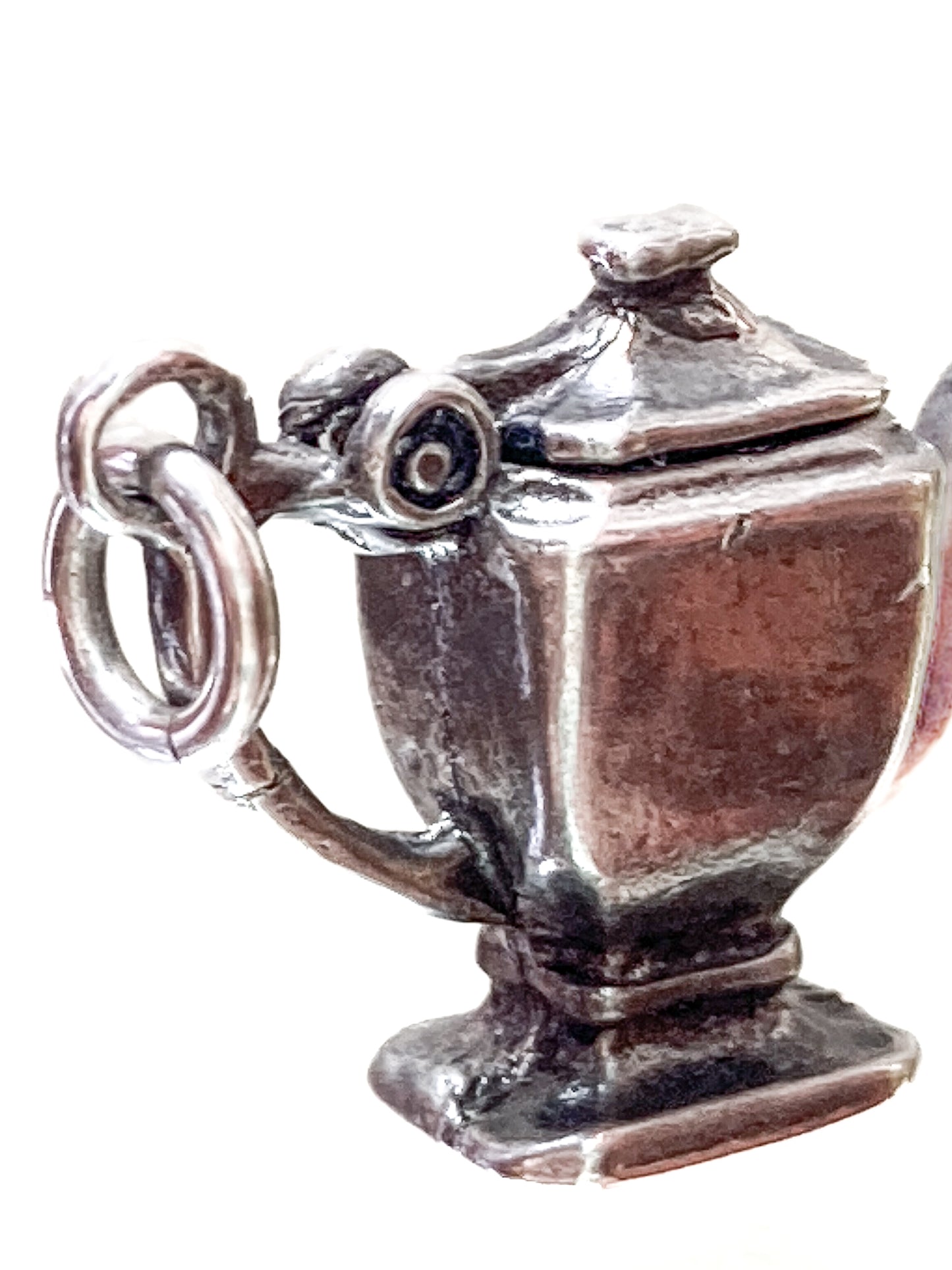 Vintage Sterling Silver Miniature Lidded Teapot Kettle Charm Jewelry