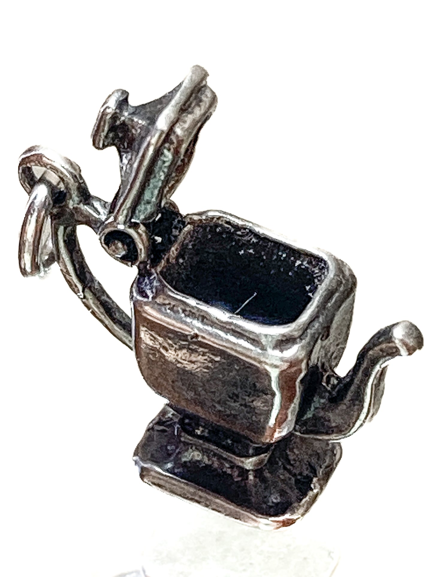 Vintage Sterling Silver Miniature Lidded Teapot Kettle Charm Jewelry