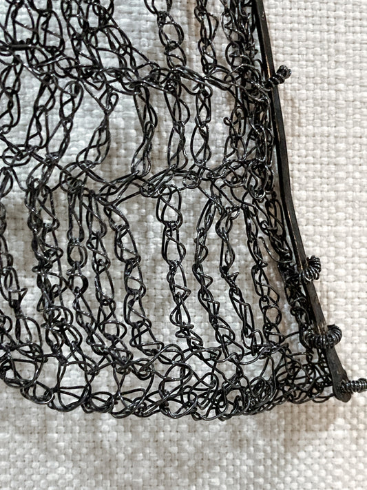 Unique Artisan Woven Silver Wire Chestplate Necklace Wearable Art Armor