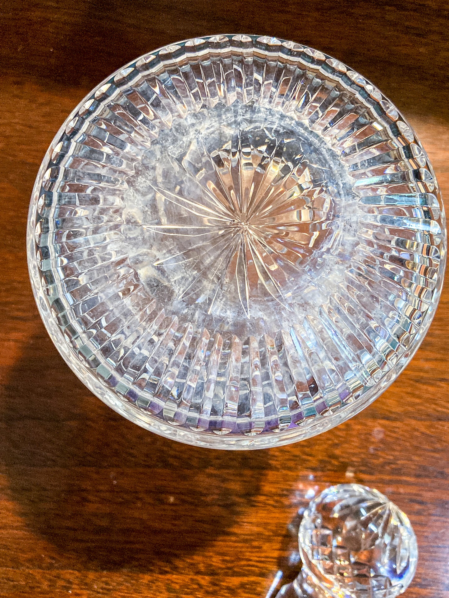 Vintage Waterford Lismore Clear Crystal Roly Poly Decanter Bottle Barware