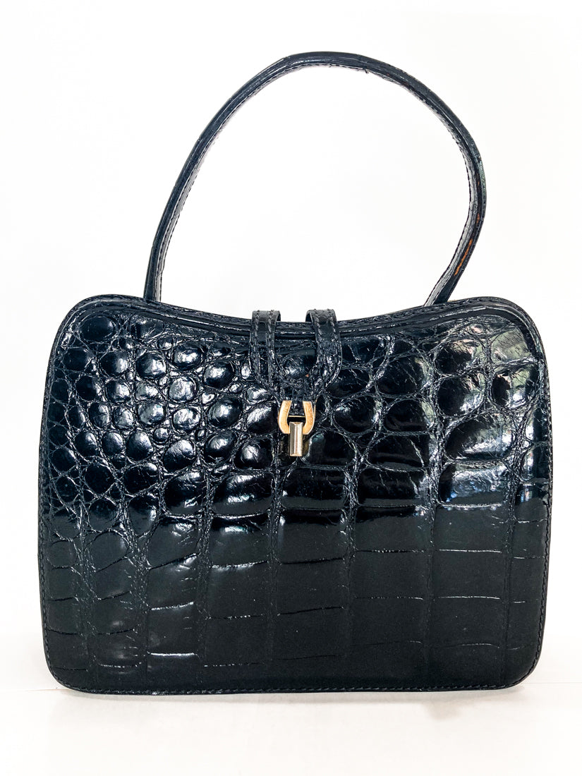 Crocodile Bag, Croc Embossed Leather Purse