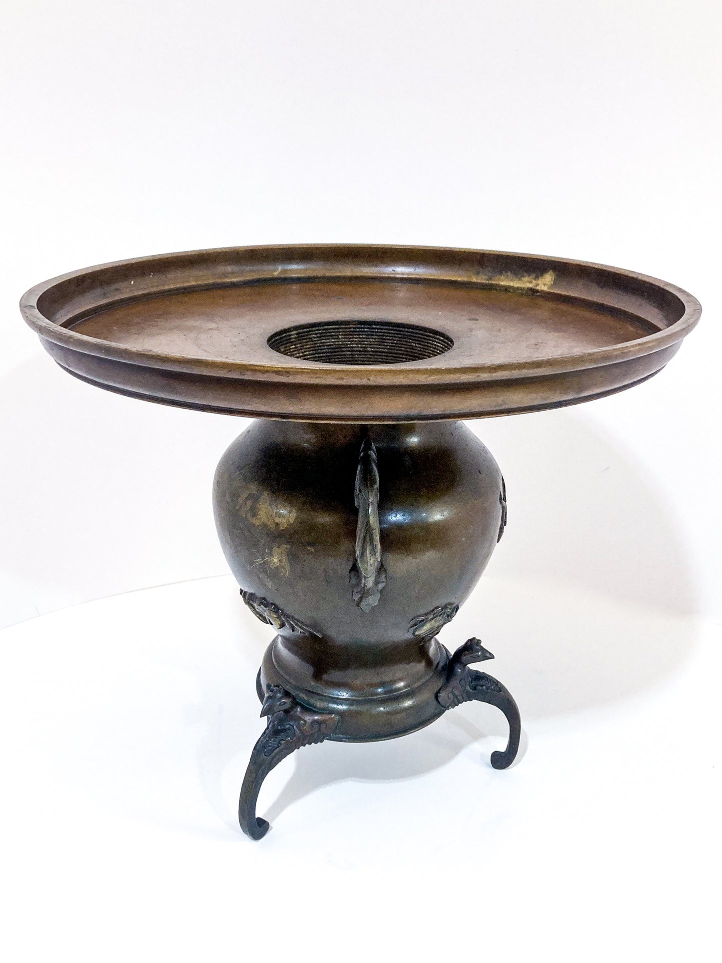 Antique Japanese Yoshimasa Bronze Crab Ocean Motif Ikebana Vase 5