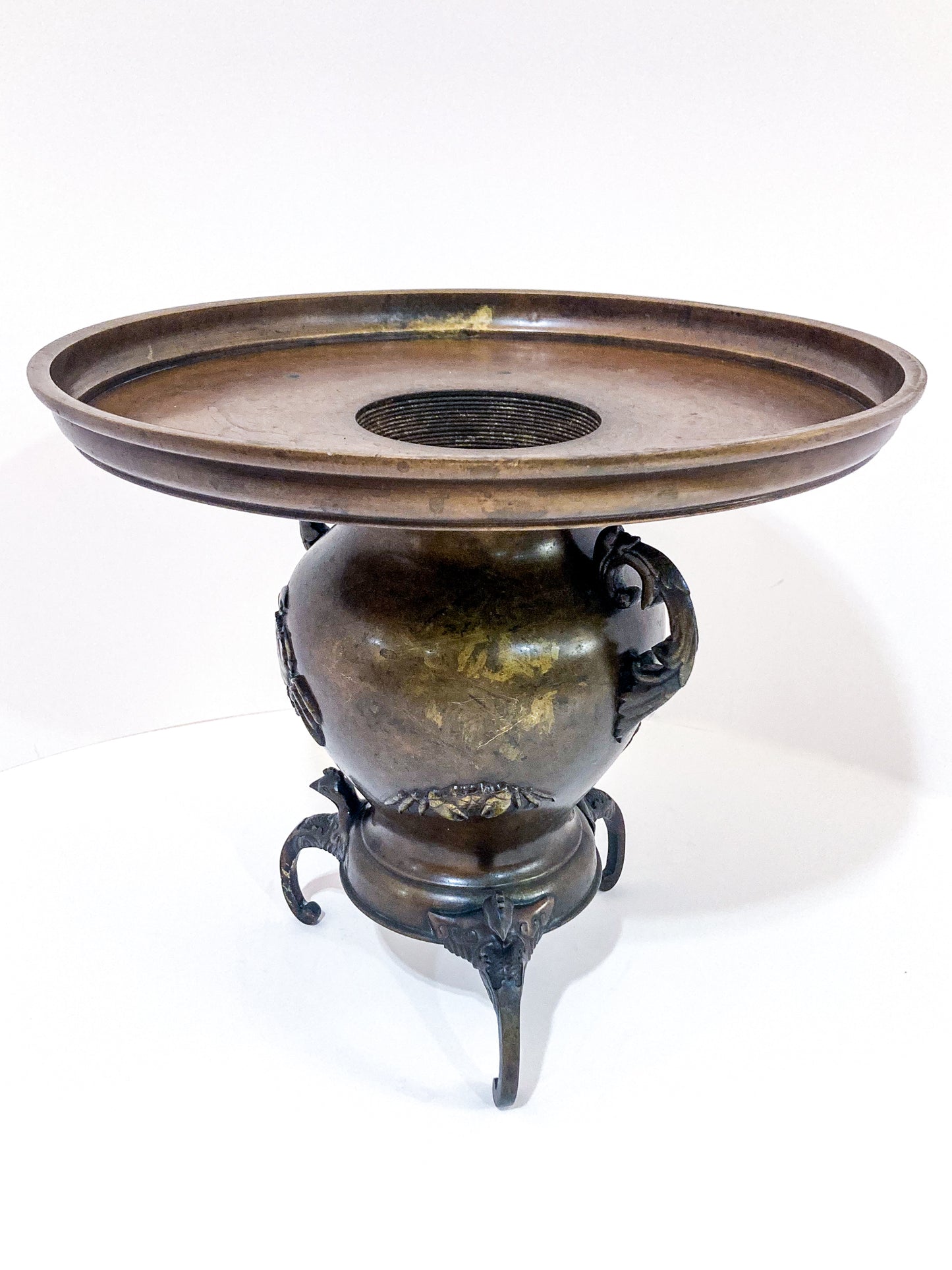 Antique Japanese Yoshimasa Bronze Crab Ocean Motif Ikebana Vase 6