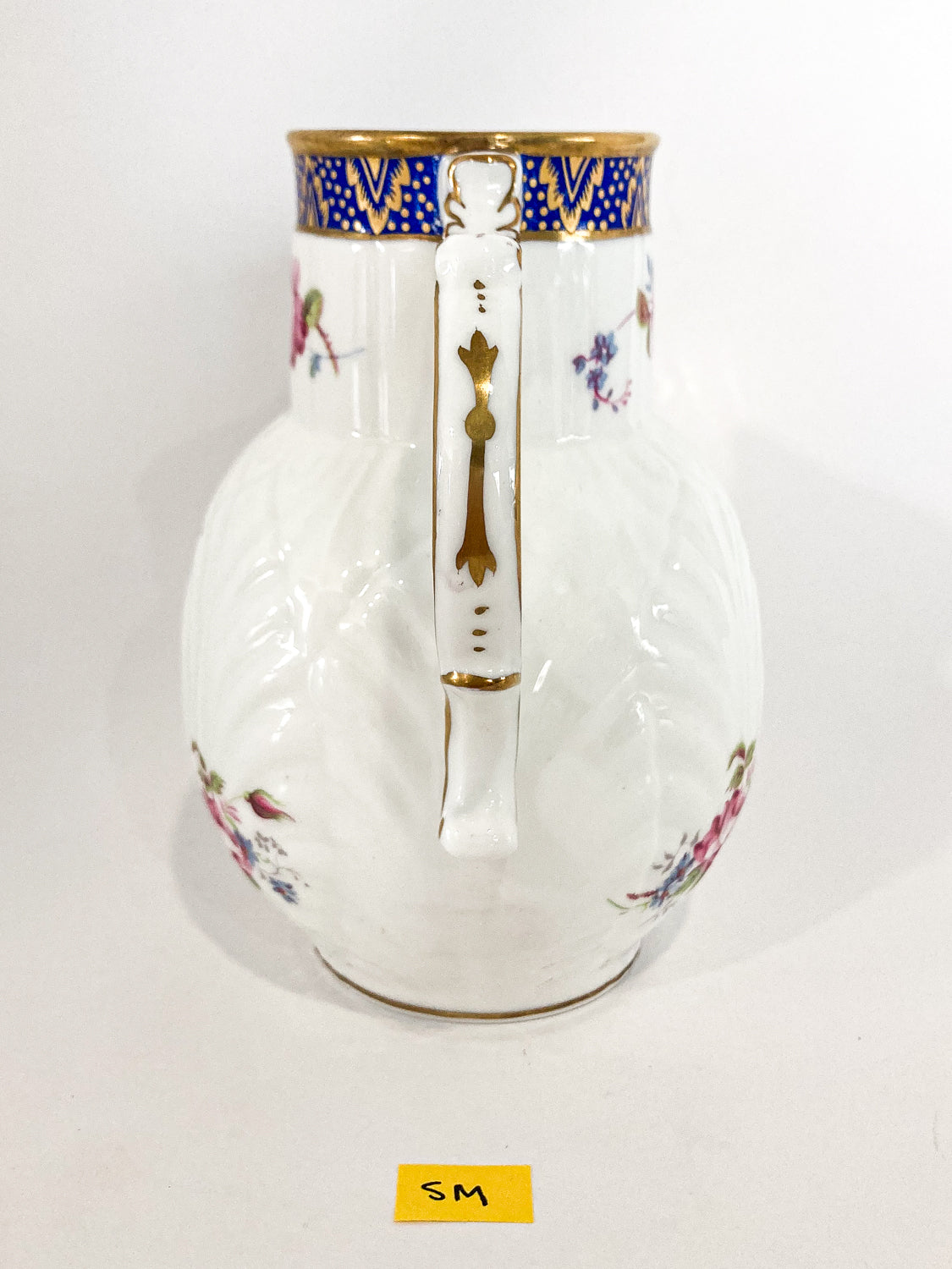 Set of Three Vintage Caughley Floral Rose Painted Mask Head Jugs Small Side 2