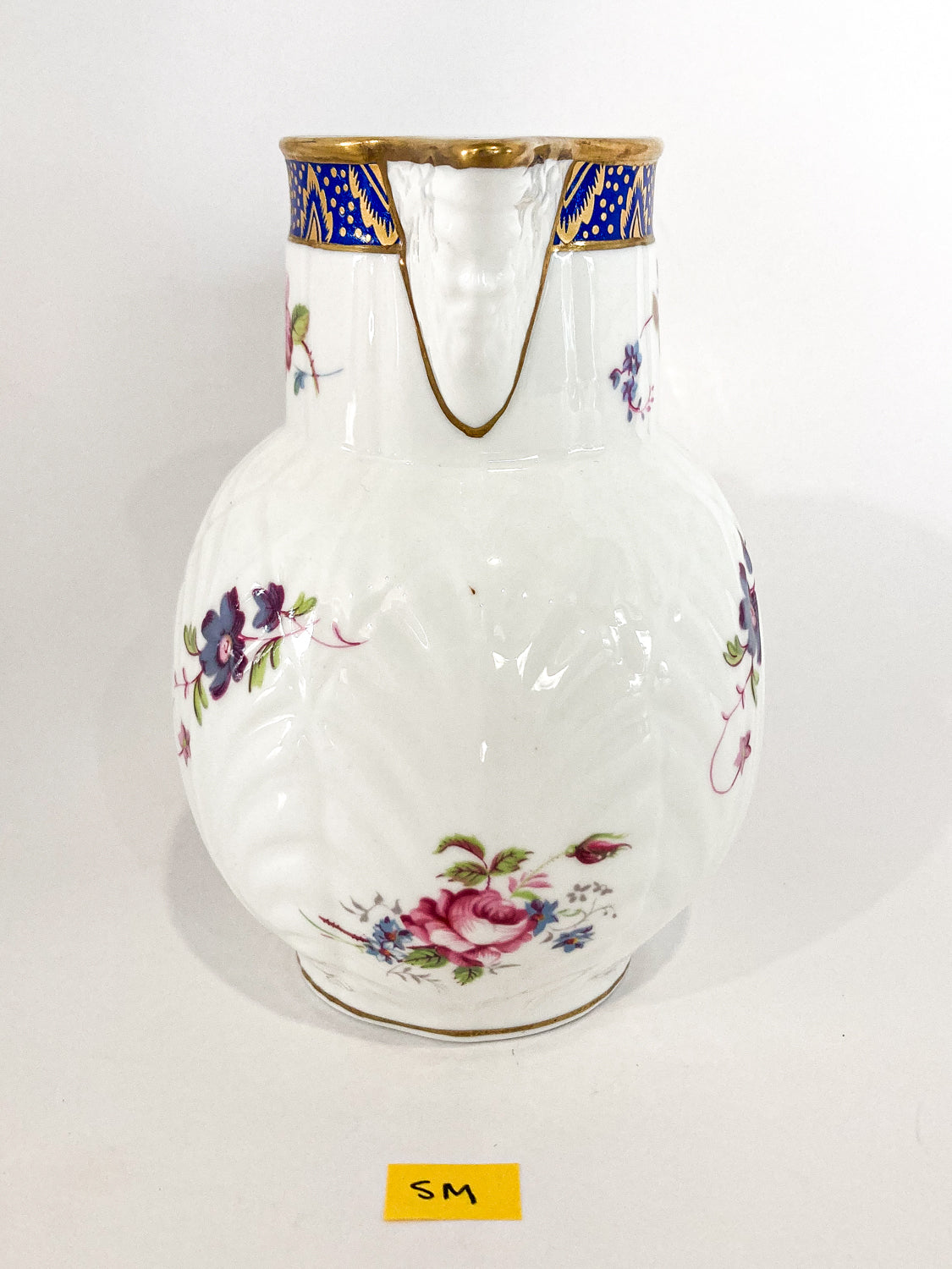 Set of Three Vintage Caughley Floral Rose Painted Mask Head Jugs SM