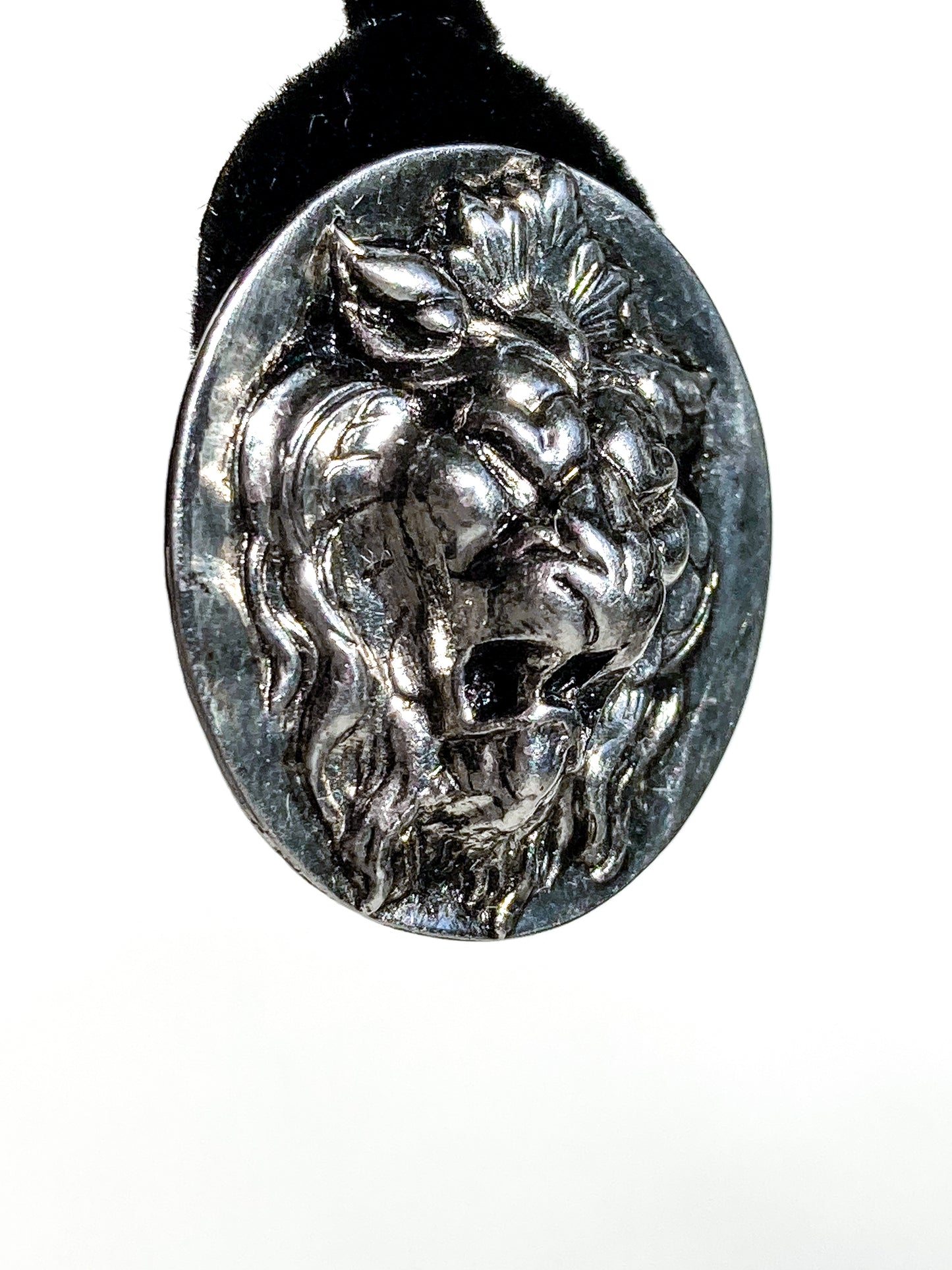 Vintage Particolari Italian Silver Toned Lion Head Clip On Earrings